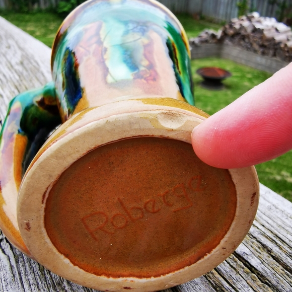 Vintage Wilfrid Roberge Pottery Mulicolour Slip Glaze Mug - Picture 9 of 16